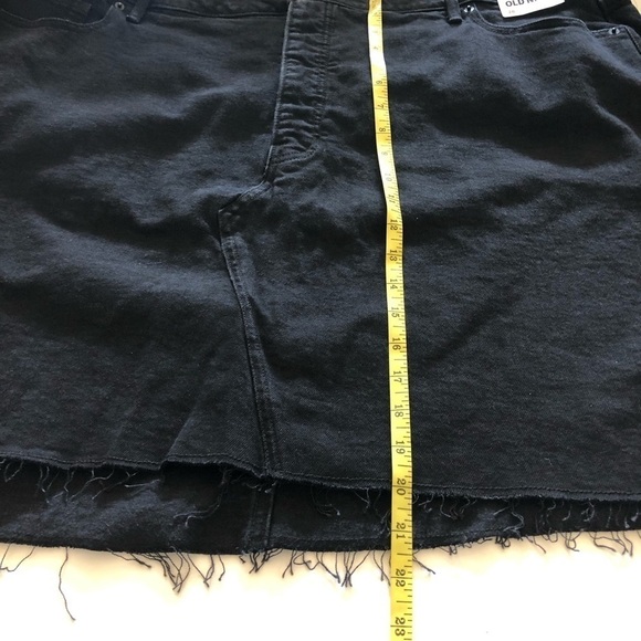 Old Navy High-Waisted Secret Smooth Pockets Button-Fly Frayed-Hem Jean Skirt 26 - Picture 10 of 11